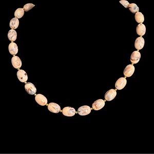 Joan Rivers peach marble acrylic beaded necklace